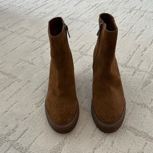 Brown suede ankle boots